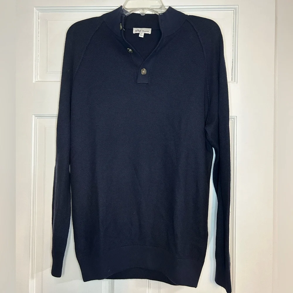 Peter Millar Parkway Textured 3 Botton Mock Pullover
